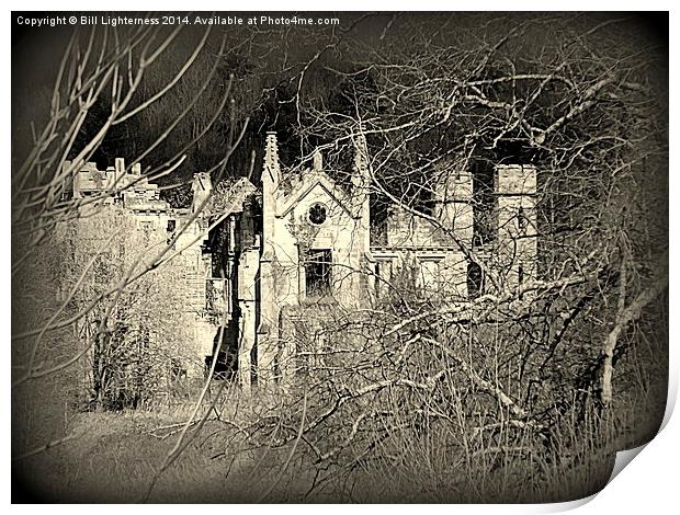 Creepy House in the Woods Print by Bill Lighterness