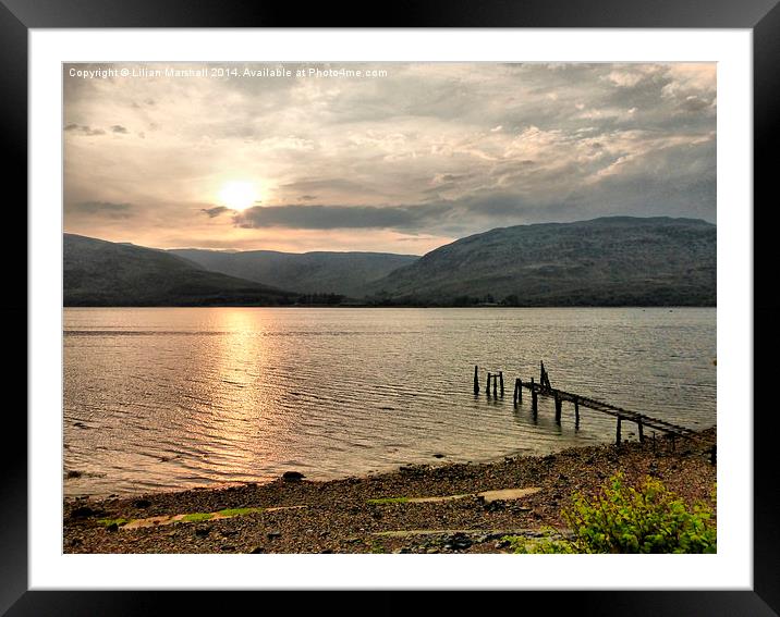 Sunset over Loch Linnhe. Framed Mounted Print by Lilian Marshall