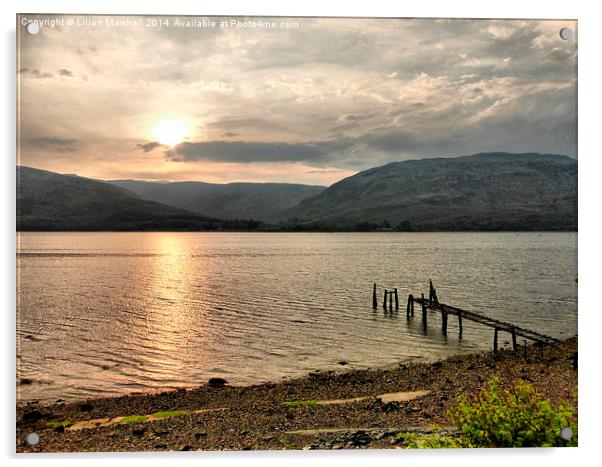 Sunset over Loch Linnhe. Acrylic by Lilian Marshall