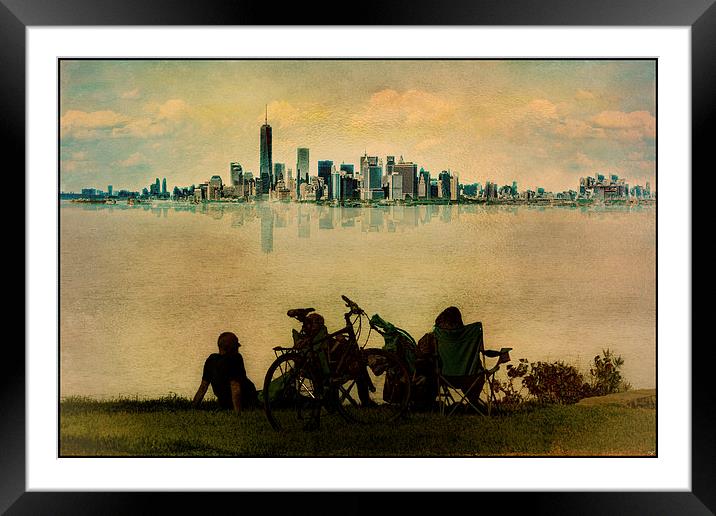 Fantasy City Skyline Framed Mounted Print by Chris Lord
