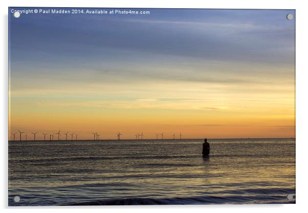 Windfarm at sunset Acrylic by Paul Madden