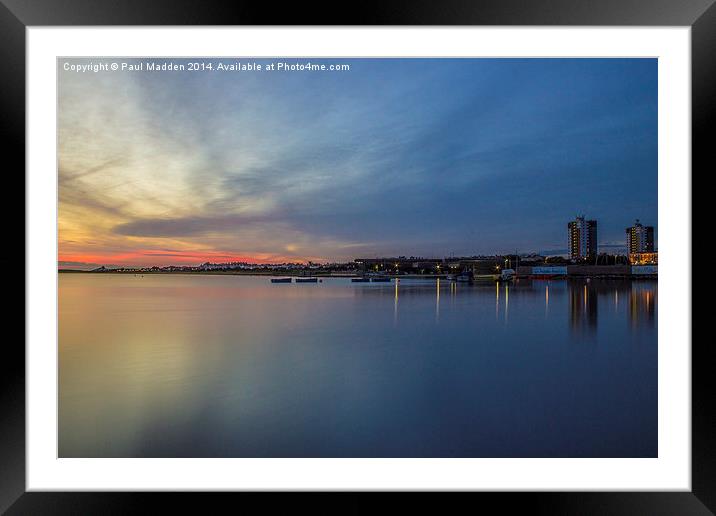 Crosby Marina and Lakeside centre Framed Mounted Print by Paul Madden