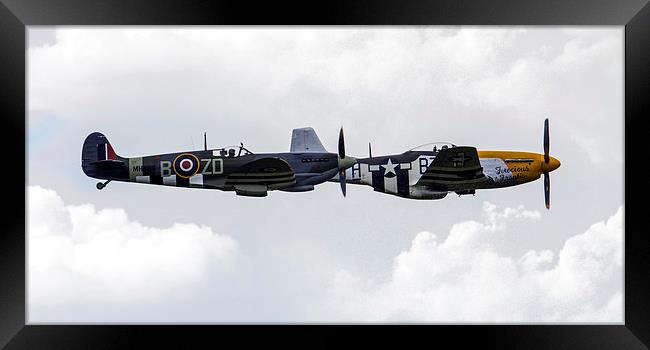 Mustang and Spitfire Framed Print by J Biggadike