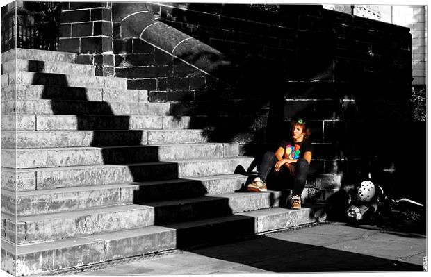 On the steps Canvas Print by david hopson