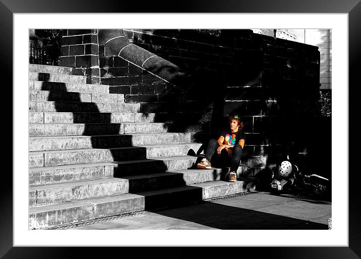 On the steps Framed Mounted Print by david hopson