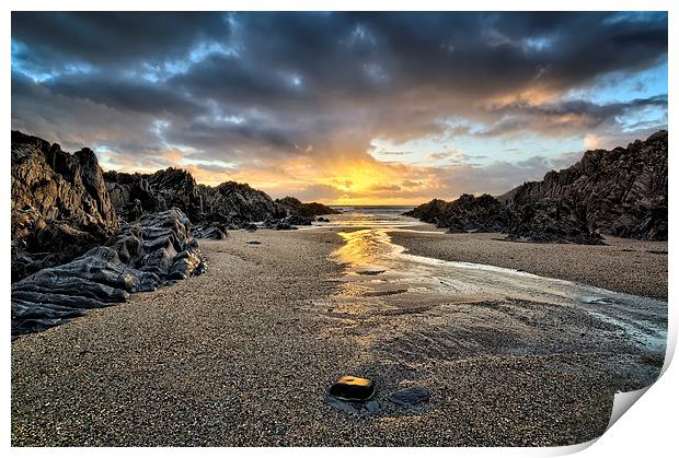 Barricane Beach, Woolacombe, North Devon. Print by Dave Wilkinson North Devon Ph