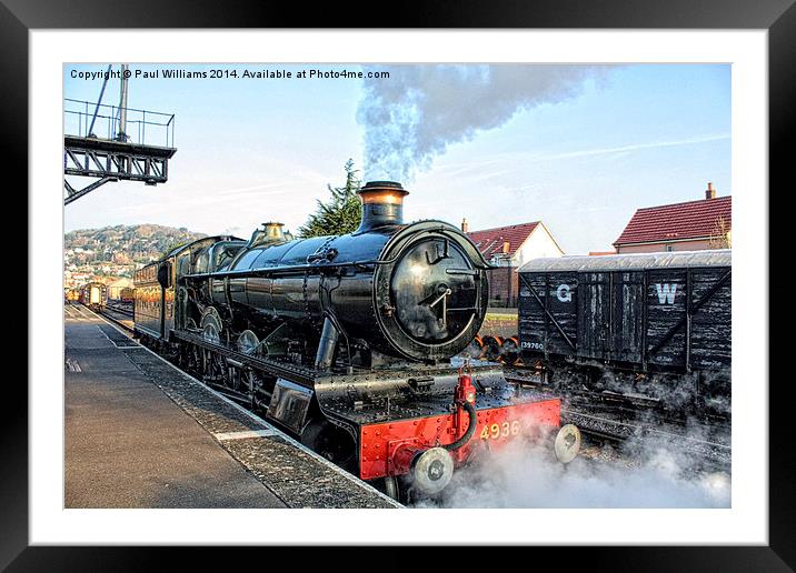 Steam at the Platform Framed Mounted Print by Paul Williams