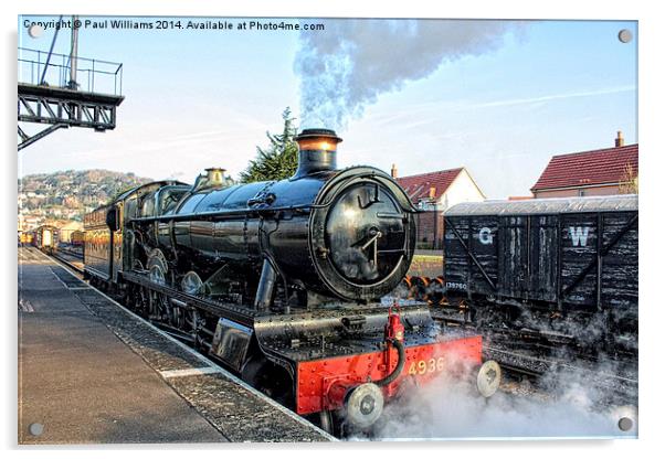 Steam at the Platform Acrylic by Paul Williams