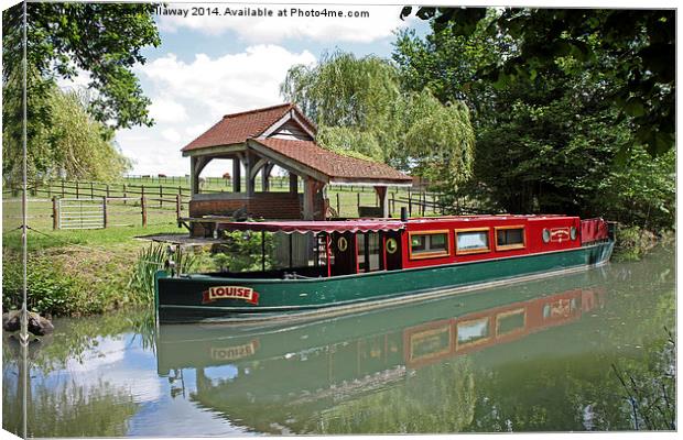 CANAL BARGE LOUISE ON THE BASNGSTOKE CANAL Canvas Print by Anthony Kellaway