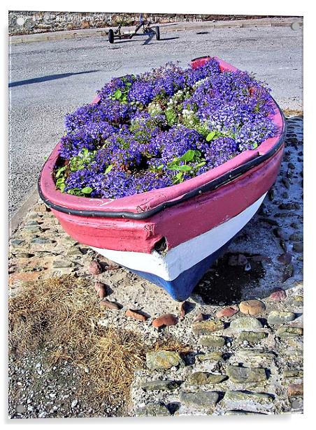 Floral  Boat Acrylic by Paul Williams