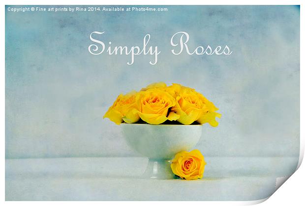 Simply Roses Print by Fine art by Rina