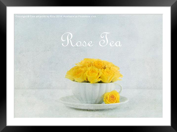 Rose Tea Framed Mounted Print by Fine art by Rina