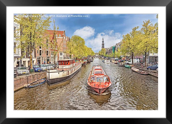 Amsterdam Riverboat Framed Mounted Print by Graham Prentice