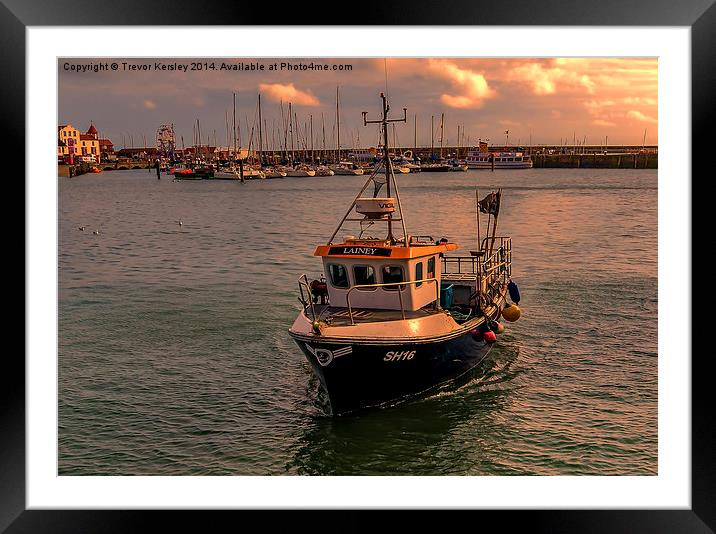 When The Boat Comes Home Framed Mounted Print by Trevor Kersley RIP