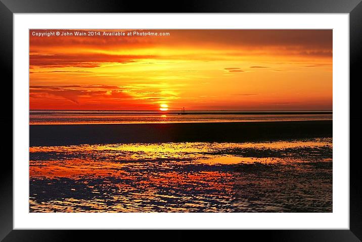 Fire in the Sea Framed Mounted Print by John Wain