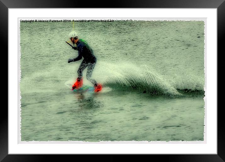 Wakeboarder Framed Mounted Print by Valerie Paterson