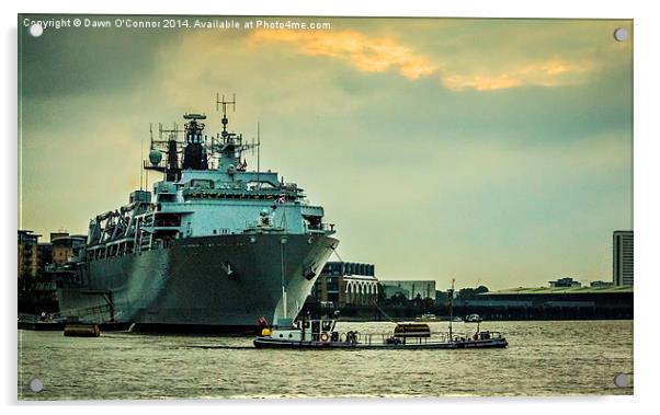 HMS Bulwark at Greenwich Acrylic by Dawn O'Connor