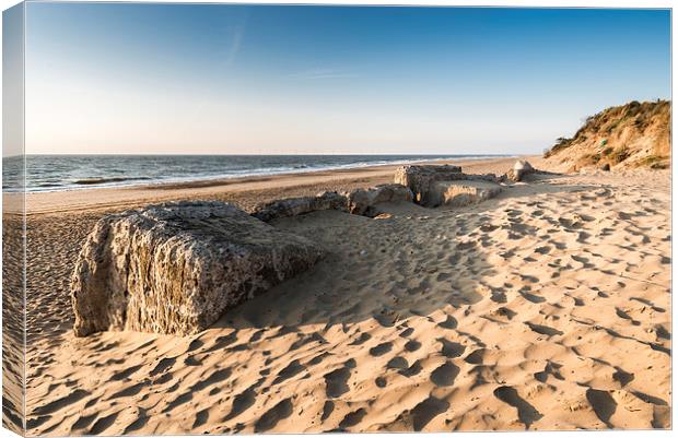 Early Morning at Hemsby Canvas Print by Stephen Mole