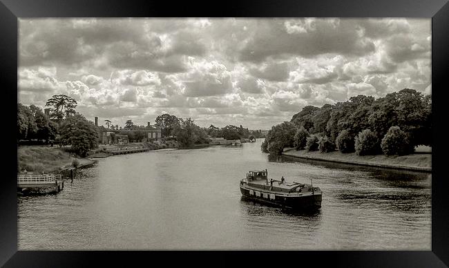 River barge Framed Print by Jon Mills