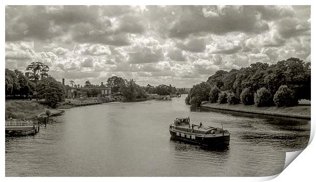 River barge Print by Jon Mills