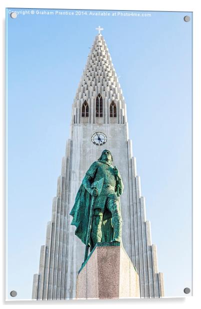 Statue of Leif Erikson, Hallgrímskirkja, Reykjavik Acrylic by Graham Prentice