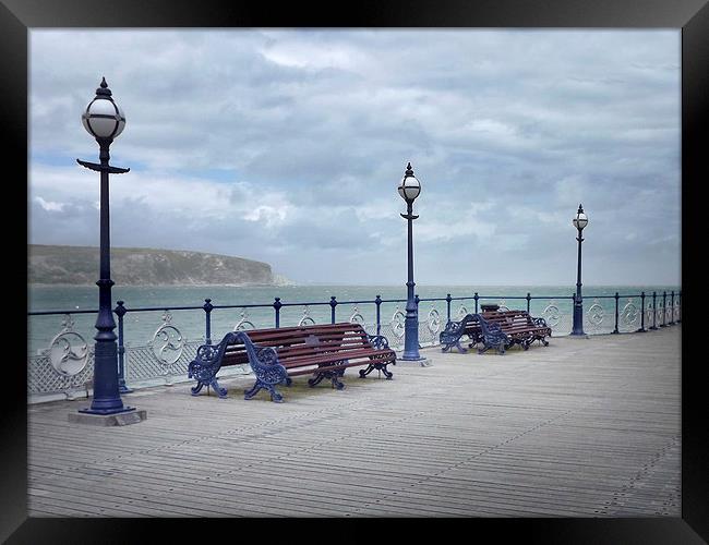 Swanage Pier Framed Print by Linsey Williams