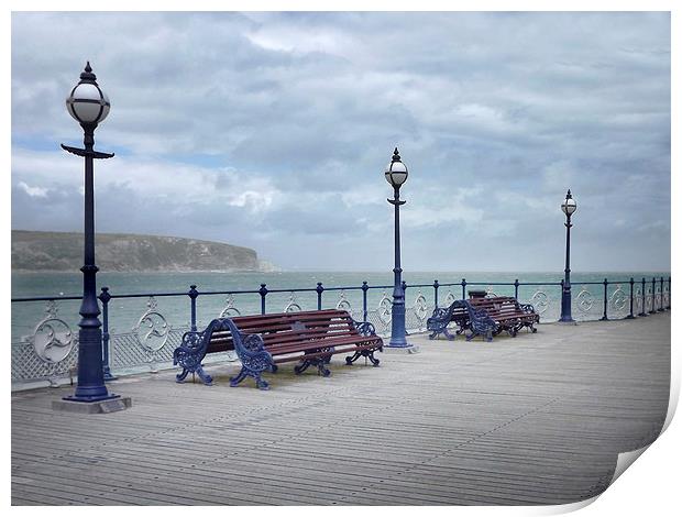 Swanage Pier Print by Linsey Williams
