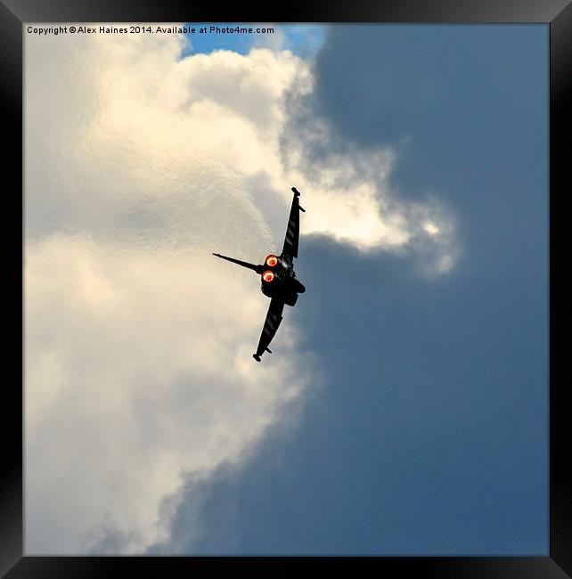 Typhoon rocketing into the clouds Framed Print by Alex Haines