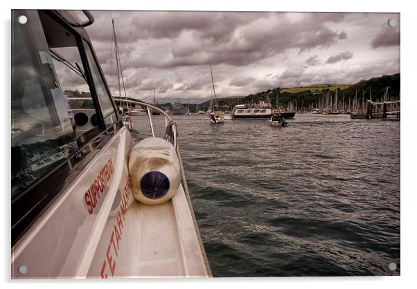 Wet Wheels Boat Trip, Dartmouth Acrylic by Jay Lethbridge