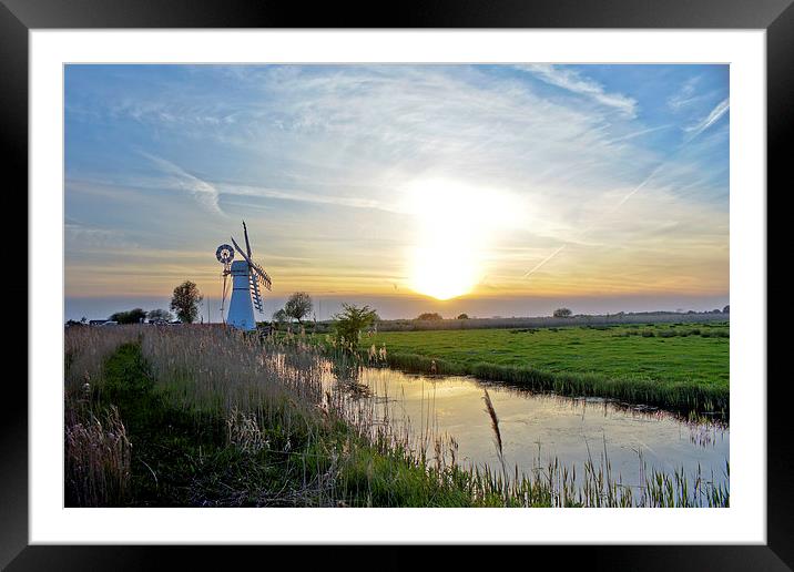 Sunset at Thurne Framed Mounted Print by Christopher Hill