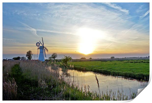 Sunset at Thurne Print by Christopher Hill