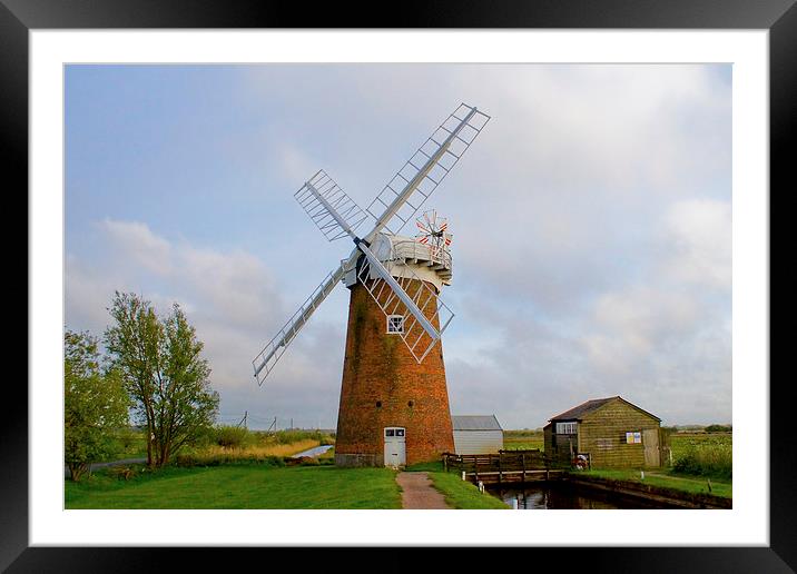 Horsey Wind Pump Framed Mounted Print by Christopher Hill