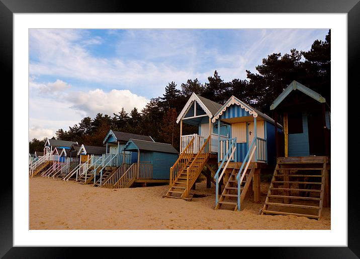 Beach Huts at Wells-next-the-Sea Framed Mounted Print by Christopher Hill