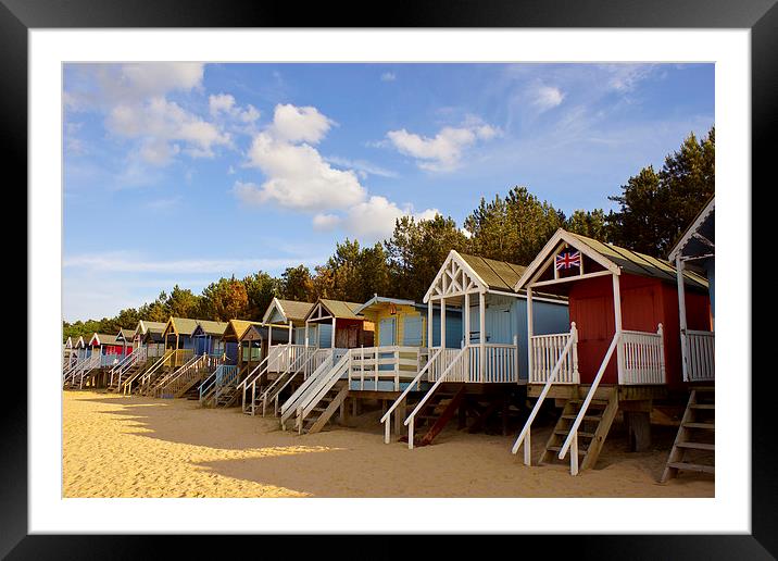 Beach Huts at Wells-next-the-Sea Framed Mounted Print by Christopher Hill