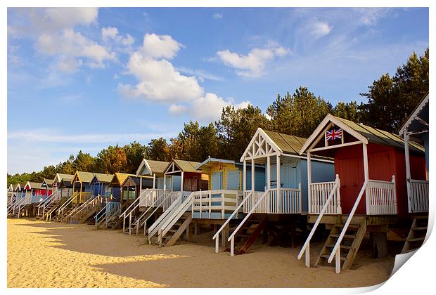 Beach Huts at Wells-next-the-Sea Print by Christopher Hill