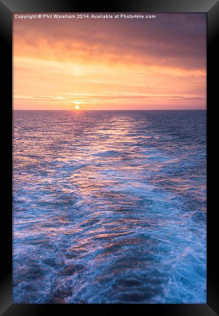 Sunset at Sea Framed Print by Phil Wareham