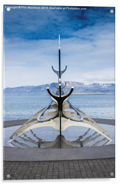 Viking Longboat Sculpture Reykjavik Acrylic by Phil Wareham