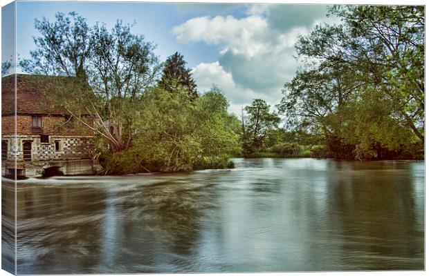 Harnham Mill Canvas Print by Val Saxby LRPS