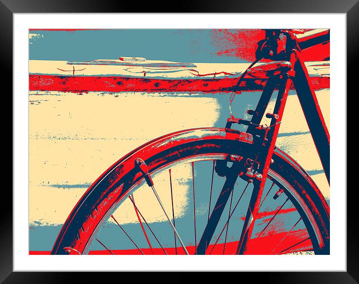 bike and boat Framed Mounted Print by Heather Newton