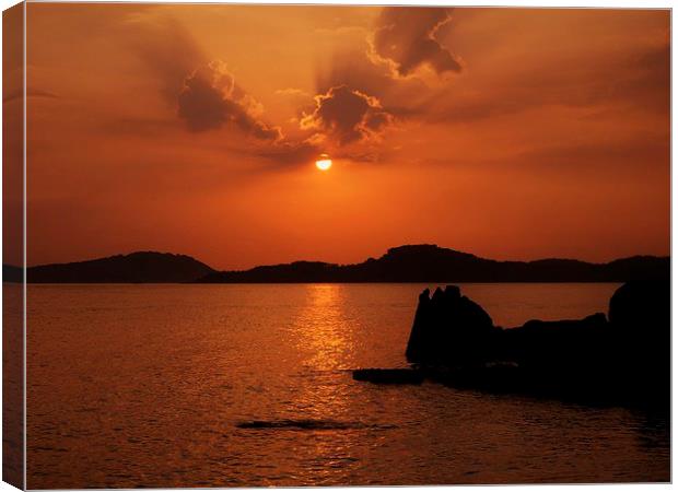 Phu Quoc Sunset Canvas Print by Claire Clarke