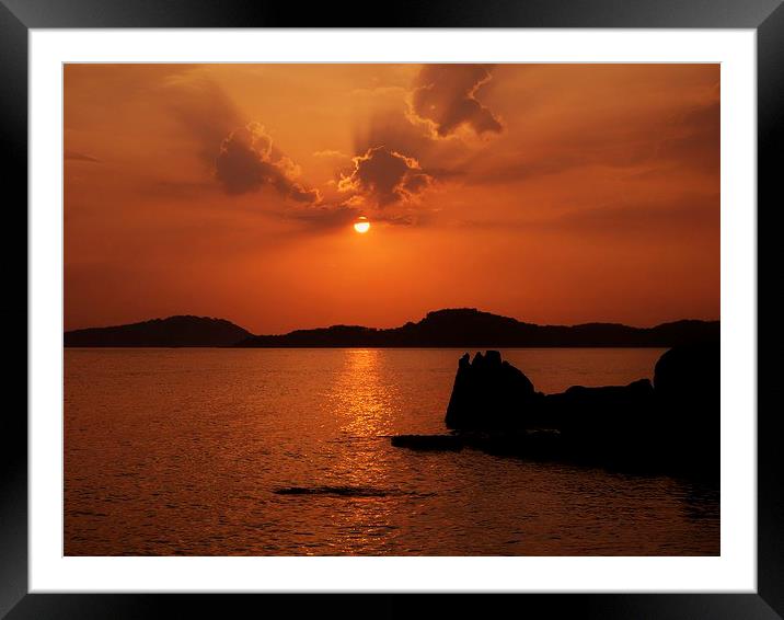 Phu Quoc Sunset Framed Mounted Print by Claire Clarke