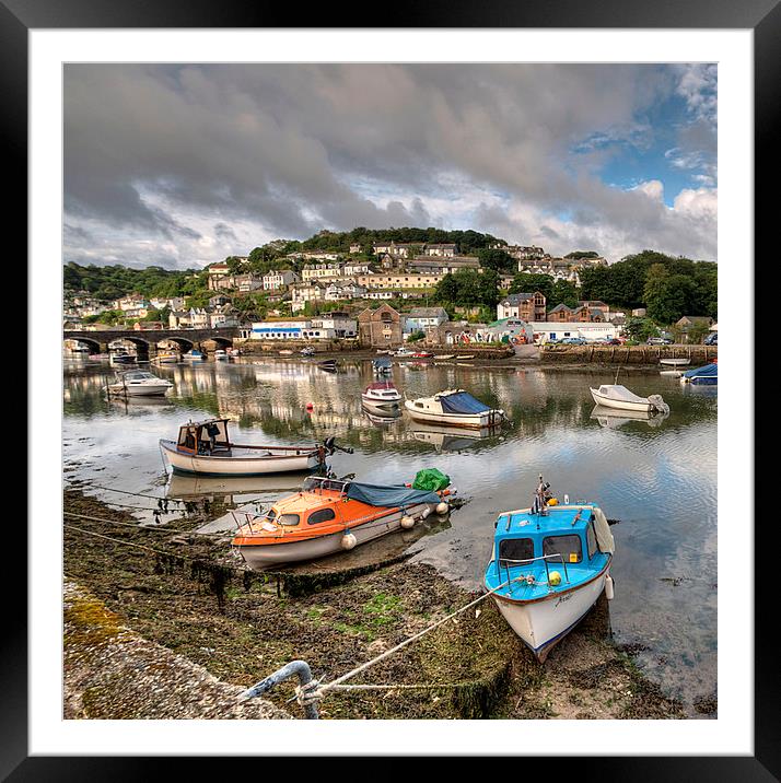 Low Tide on the River Looe Cornwall Framed Mounted Print by Rosie Spooner