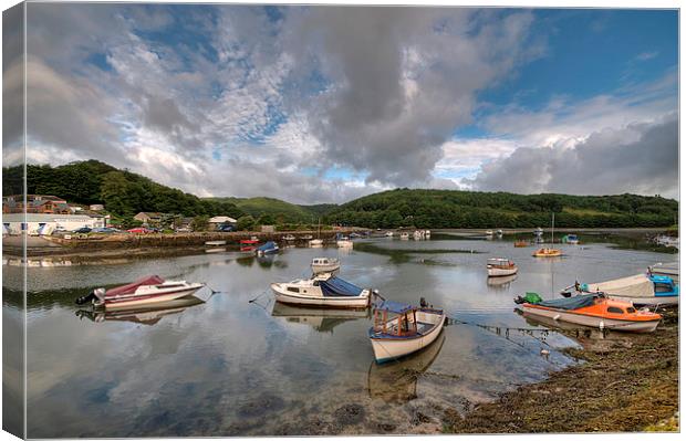 Clouds gather on the River Looe Canvas Print by Rosie Spooner