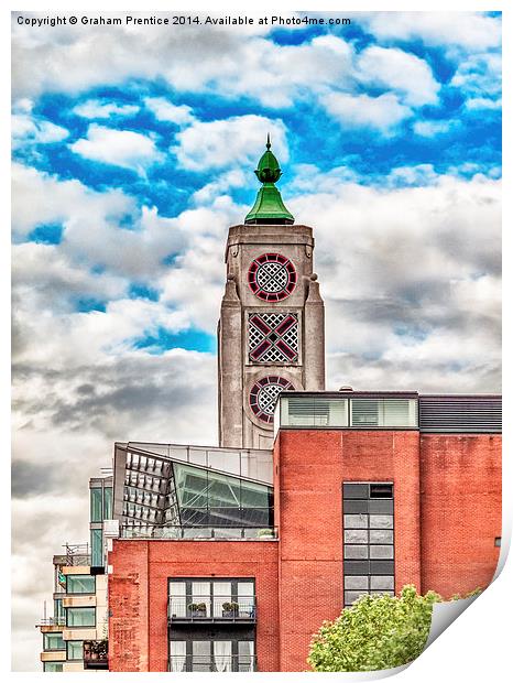 Oxo Tower Print by Graham Prentice