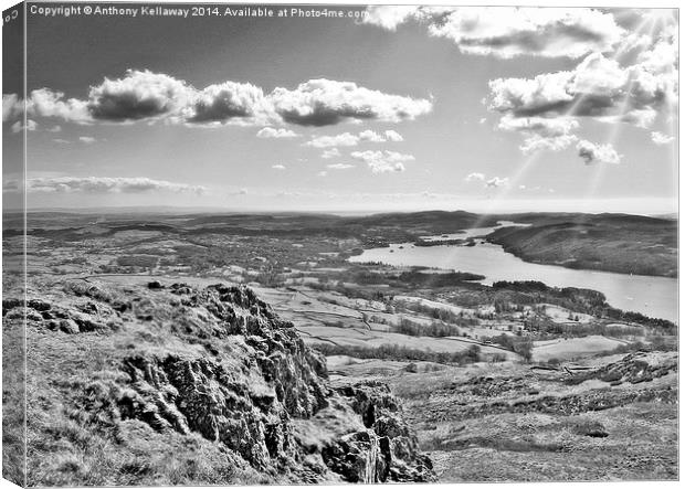 LAKE WINDERMERE FROM WANSFELL PIKE Canvas Print by Anthony Kellaway