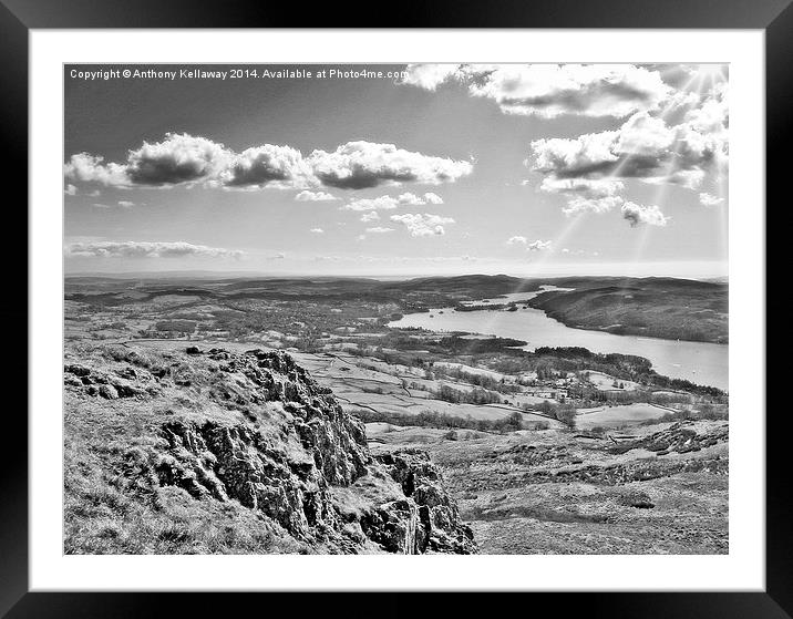 LAKE WINDERMERE FROM WANSFELL PIKE Framed Mounted Print by Anthony Kellaway