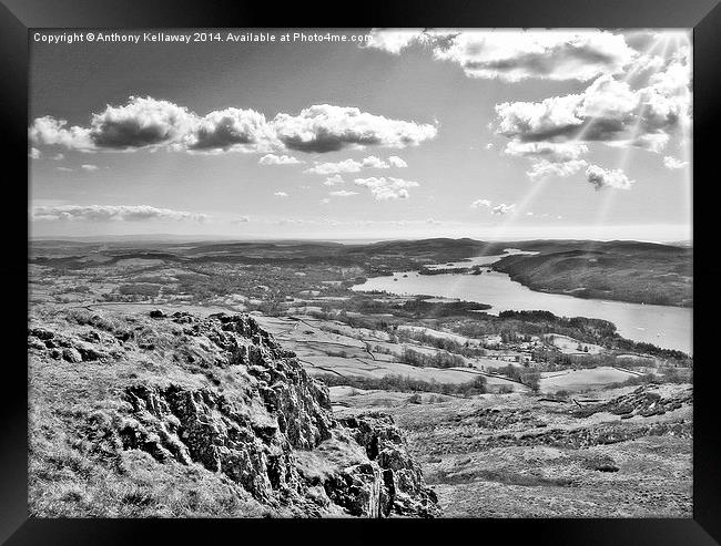 LAKE WINDERMERE FROM WANSFELL PIKE Framed Print by Anthony Kellaway