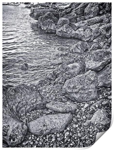 Rocky waters 1 Print by Emma Ward