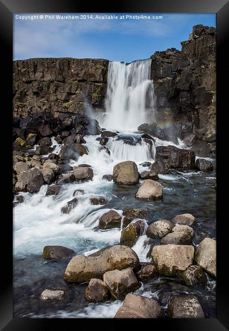 Waterfall at Thingvellir National Park Framed Print by Phil Wareham