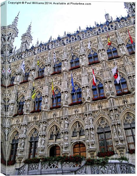 Facade to the Stadhuis, Leuven Canvas Print by Paul Williams